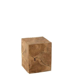 SIDE TABLE PUZZLE CUBE TEAK WOOD NATURAL
