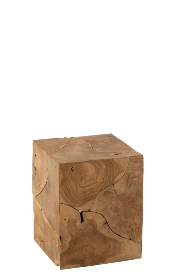 SIDE TABLE PUZZLE CUBE TEAK WOOD NATURAL