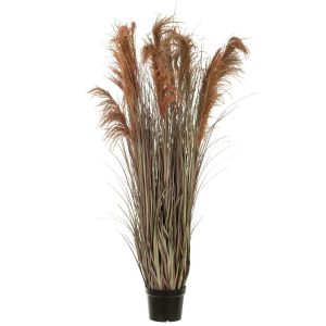 PAMPAS GRASS 13 HEADS IN POT PVC GREEN/ORANGE LARGE