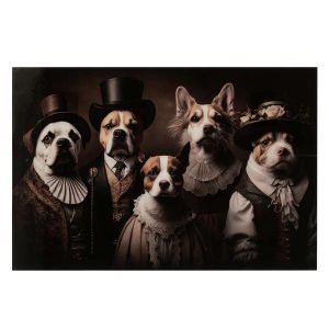 WALL DECORATION OLD DOG GLASS MULTICOLORED