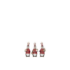 PENGUIN CHRISTMAS POLYRESIN MULTICOLORED SMALL ASSORTMENT OF 3