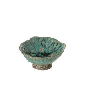 TRAY DECORATIVE NAGA CERAMIC AZUR/BROWN SMALL