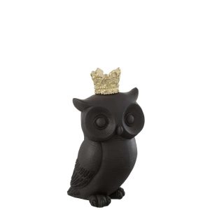 OWL CROWN RESIN BLACK/GOLD LARGE