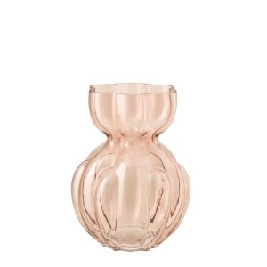 VASE HUBERT GLASS SALMON PINK LARGE