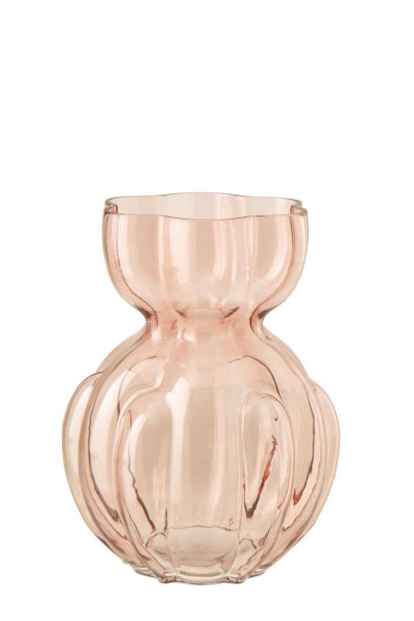 VASE HUBERT GLASS SALMON PINK LARGE