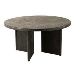 TABLE ROUND TEAK WOOD BLACK