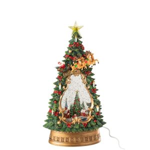 CHRISTMAS TREE VILLAGE+LIGHTS PLASTIC MULTICOLORED