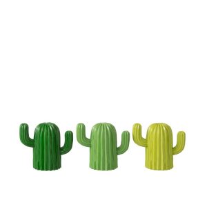 CACTUS DECORATIVE POLYRESIN GREEN SMALL ASSORTMENT OF 3