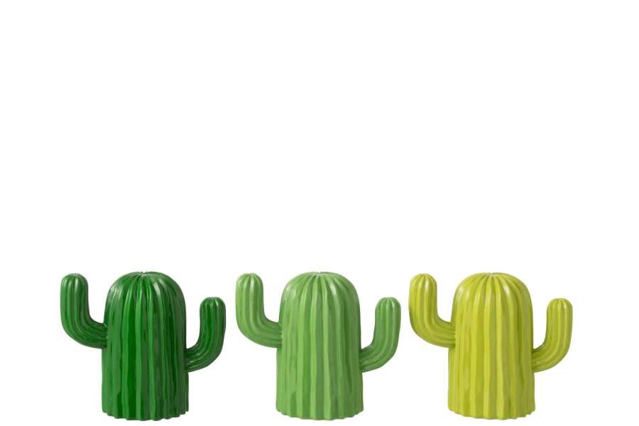 CACTUS DECORATIVE POLYRESIN GREEN SMALL ASSORTMENT OF 3