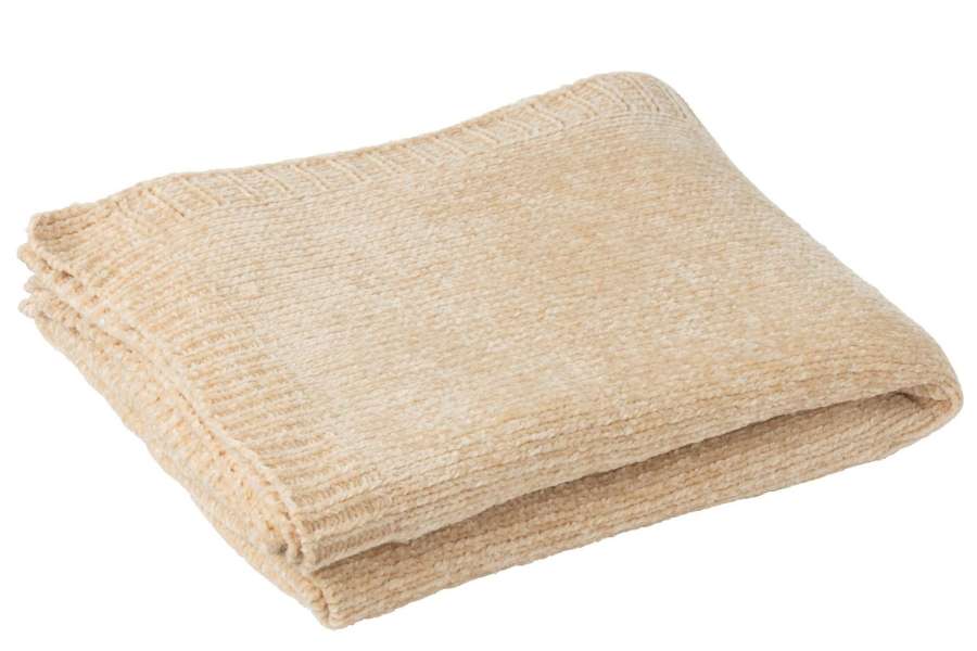 BLANKET CHENILLE POLYESTER BEIGE