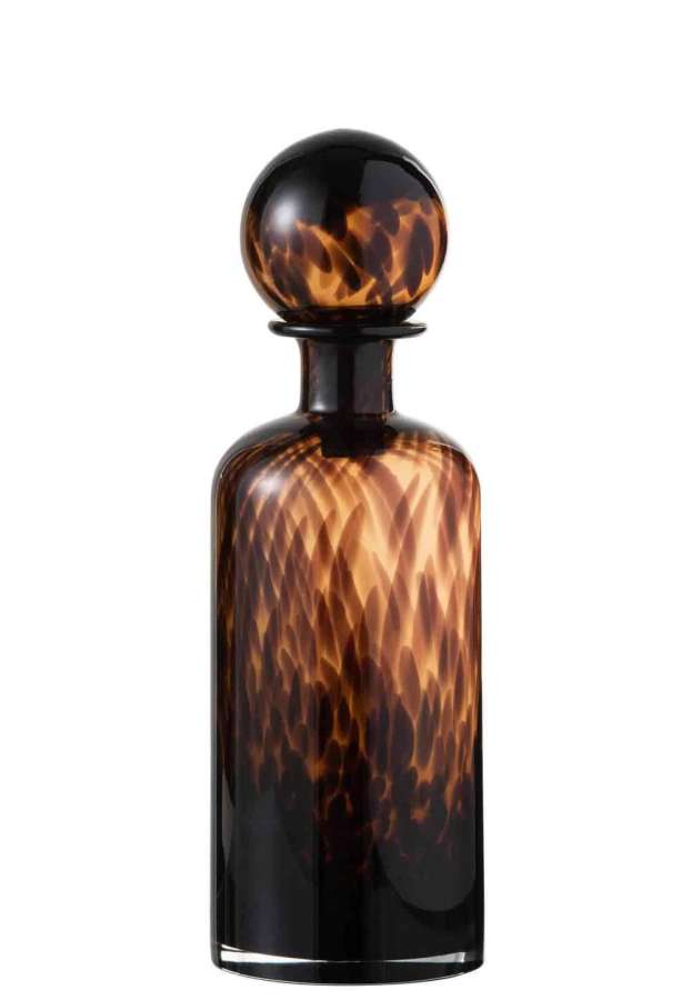 BOTTLE+STOP SPECK DECORATIVE GLASS BROWN/BLACK MEDIUM