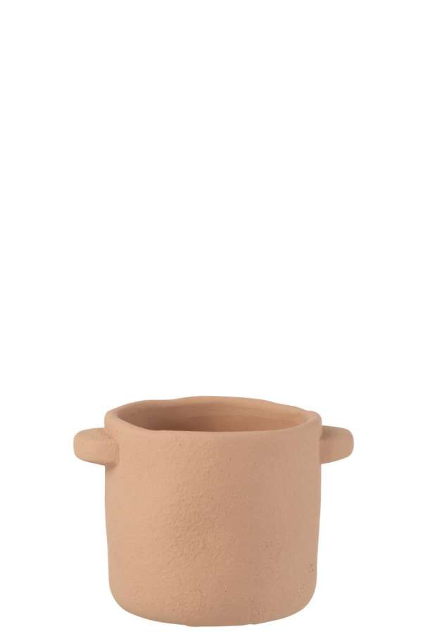 POT GUSTAVE CEMENT LIGHT BROWN SMALL