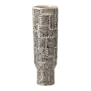 VASE PATTERN CERAMIC OFF-WHITE/BLACK LARGE