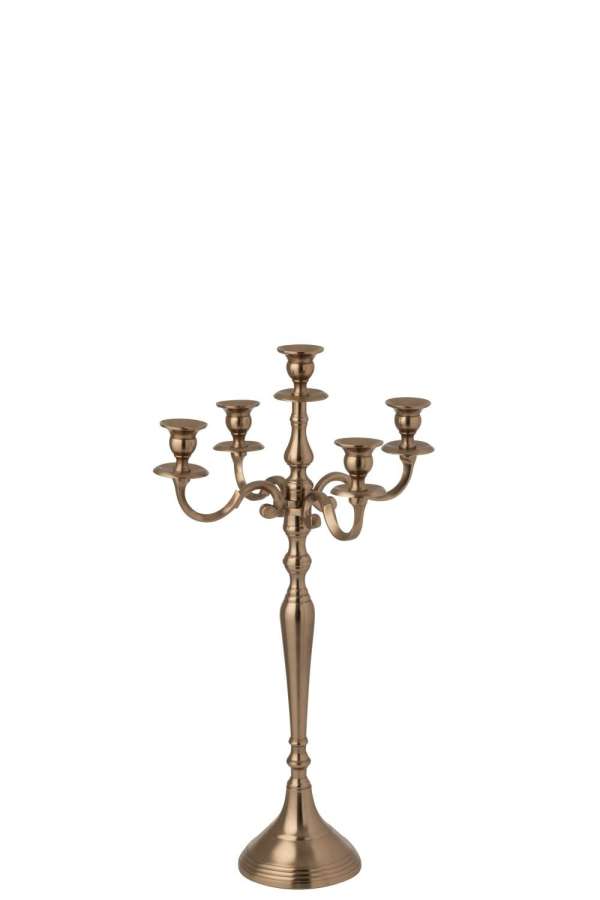 CANDLE HOLDER ALUMINIUM ROSE GOLD COLORED SMALL