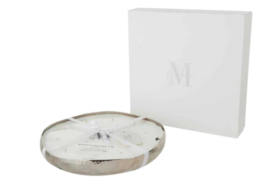 SCENTED CANDLE M-CHIC METAL SILVER X-LARGE 35H