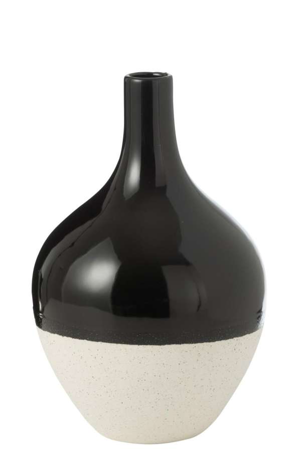 VASE IVA PORCELAIN BLACK/WHITE LARGE