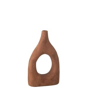 VASE UBI POTTERY RUST BROWN LARGE