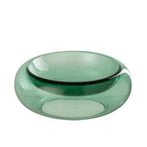 DECORATIVE BOWL CAROL GLASS EMERALD GREEN LARGE