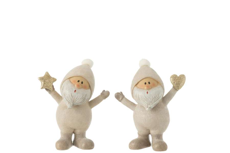 SANTAS STAR HEART POLY GREY LARGE ASSORTMENT OF 2