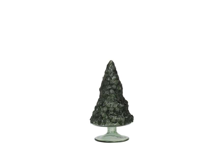 CHRISTMAS TREE SEQUINS SUGAR MATTE DARK GREEN SMALL