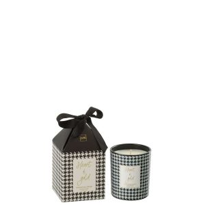 SCENTED CANDLE HEART OF GOLD WAX WHITE/BLACK SMALL