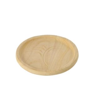 DECORATIVE TRAY LEAF PAULOWNIA WOOD NATURAL LARGE