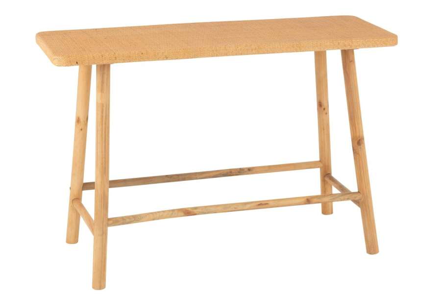 CONSOLE RECTANGULAR CANE/FIR WOOD NATURAL