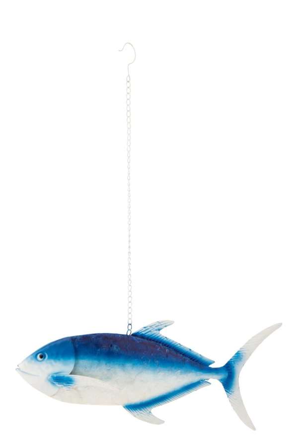 FISH LONG HANGING IRON BLUE/WHITE