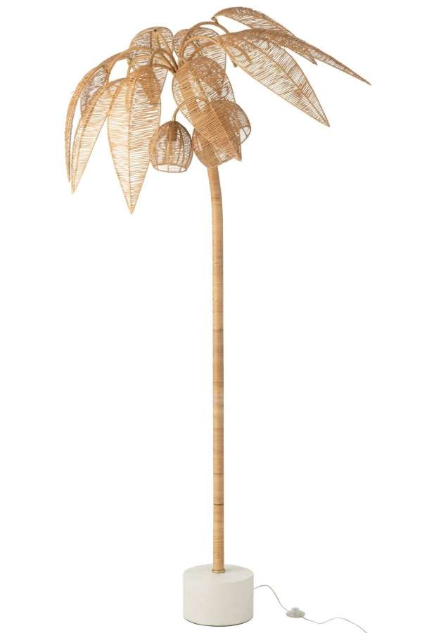 FLOOR LAMP COCONUT TREE CANE WEBBING NATURA LARGE
