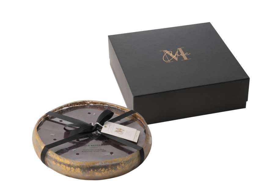 SCENTED CANDLE M-CHIC GLASS GOLD/BLACK LARGE-40H