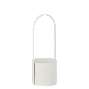 FLOWERPOT IRON WHITE LARGE