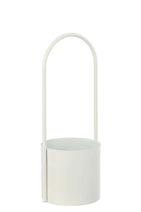 FLOWERPOT IRON WHITE LARGE