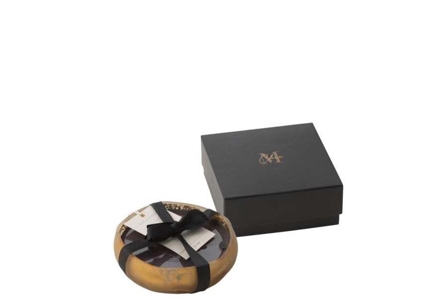 SCENTED CANDLE M-CHIC GLASS GOLD/BLACK SMALL-15H