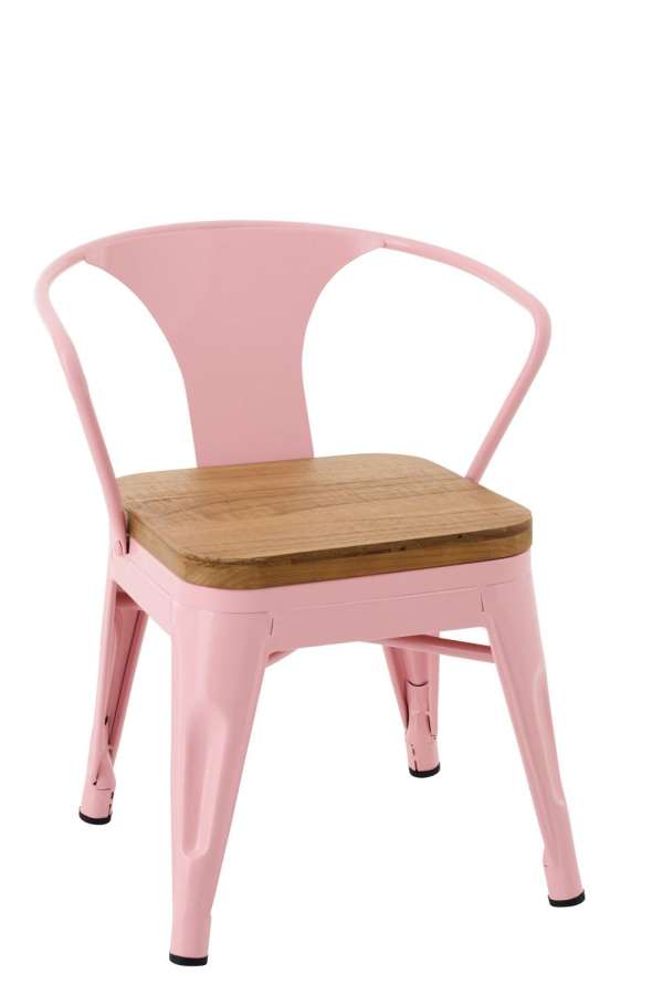 KIDS CHAIR EVI IRON/PLYWOOD LIGHT PINK