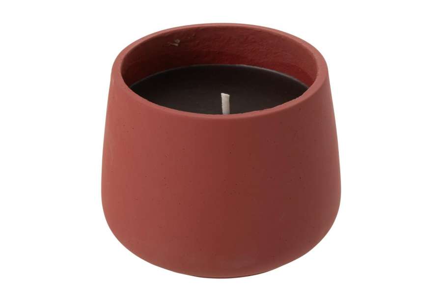 OUTDOOR CANDLE CYRA CEMENT RED LARGE-48  HOURS