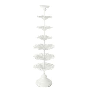 CANDLE HOLDER TREE METAL WHITE LARGE