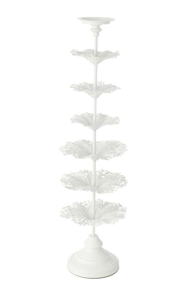 CANDLE HOLDER TREE METAL WHITE LARGE