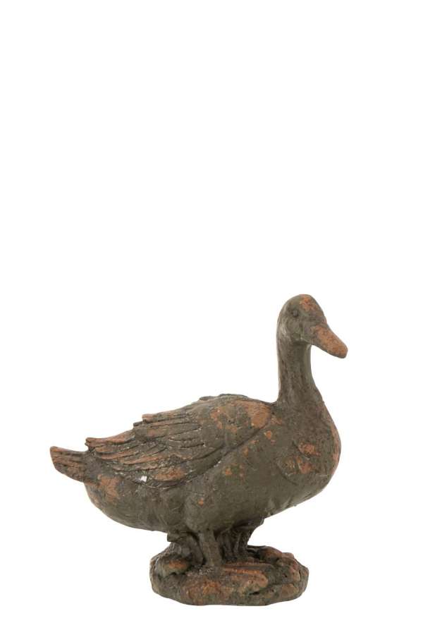 DUCK SITTING ANTIQUE OUTDOOR MAGNESIUM DARK GREEN