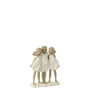 CHILDREN SISTERS  +  BROTHER POLYRESIN WHITE/GREY