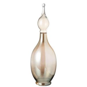 VASE+CAP PHIAL DECO JO GLASS BEIGE LARGE