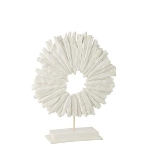 CIRCLE ROUND POLYRESIN WHITE