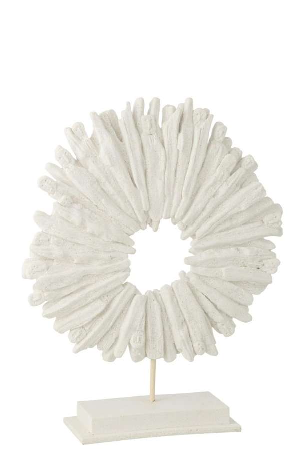 CIRCLE ROUND POLYRESIN WHITE