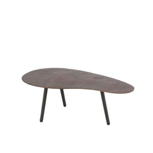 COFFEE TABLE DROP ALUMINIUM/IRON BROWN SMALL