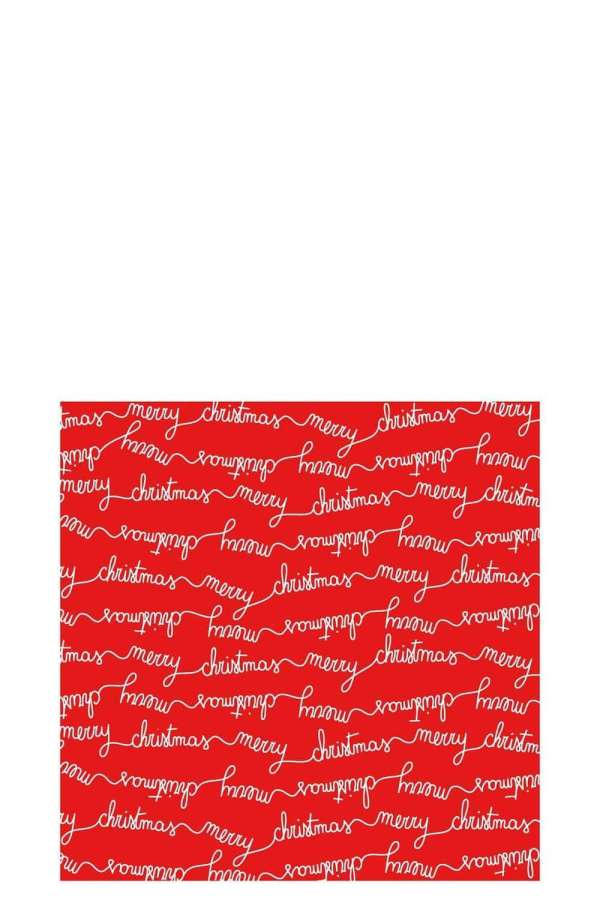 PACK 20 NAPKINS MERRY CHRISTMAS PAPER RED/WHITE LARGE