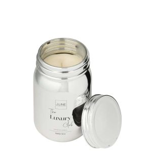 SCENTED CANDLE JAR GLASS SILVER COLORED-69H