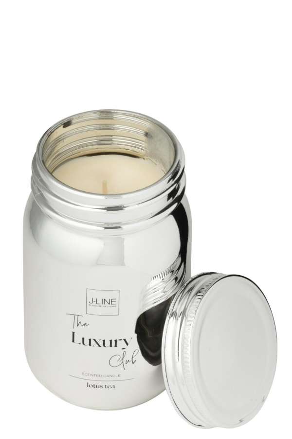 SCENTED CANDLE JAR GLASS SILVER COLORED-69H