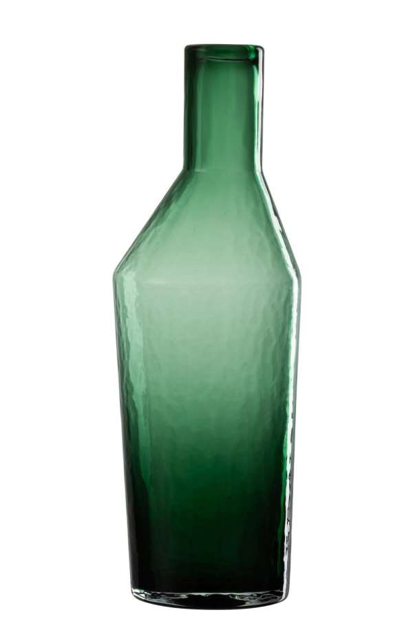 BOTTLE DECORATIVE GLASS GREEN LARGE