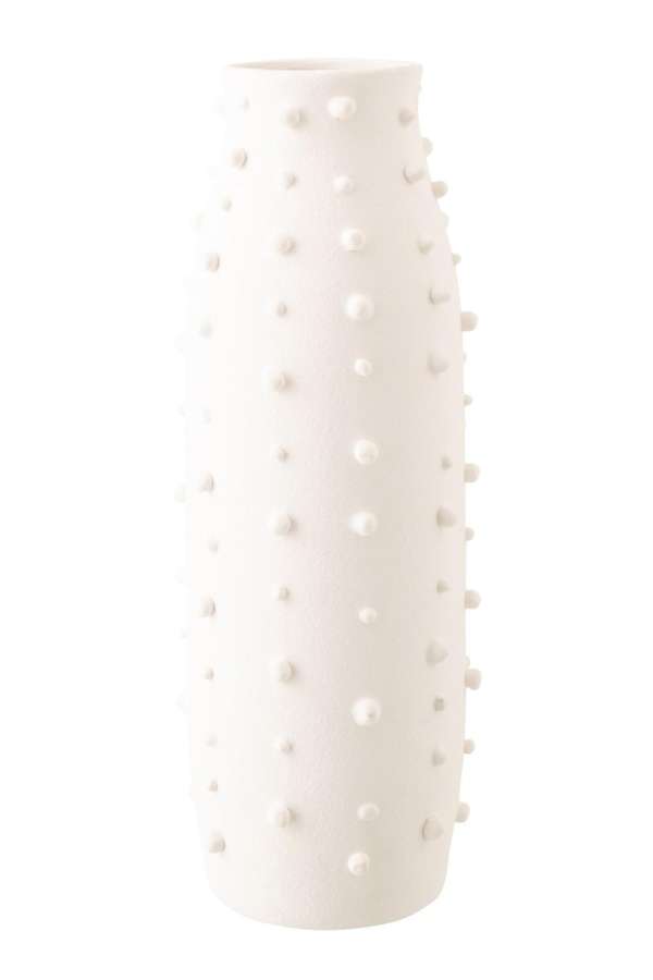 VASE RUBY DOTS STONEWARE WHITE LARGE