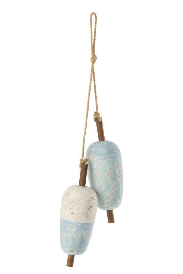 HANGER BUOY PAULOWNIA WOOD NATURAL/LIGHT BLUE