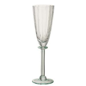 CHAMPAGNE GLASS STRIPED GLASS TRANSPARENT/LIGHT GREEN